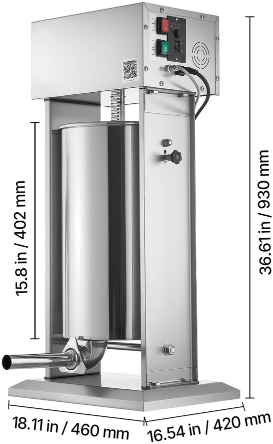 VEVOR Elektrinė dešrų kimštuvė 25 L, nerūdijančio plieno
