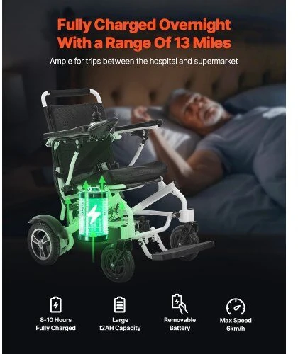 VEVOR Elektrinis neįgaliųjų vežimėlis 136 kg talpa