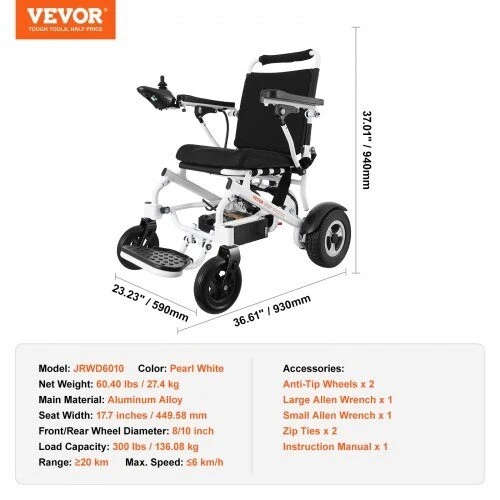 Vevor Sulankstomas elektrinis vežimėlis su motoru