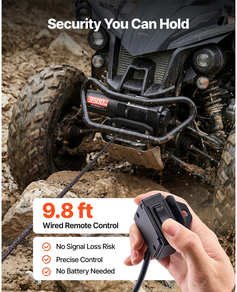 VEVOR 1587 kg elektros gervė ATV/UTV, 12V