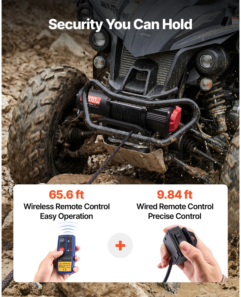 VEVOR 12V gervė ATV/UTV su sintetiniu lynu