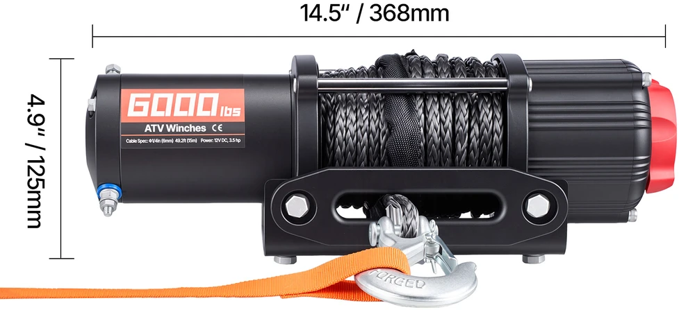 VEVOR 12V gervė ATV/UTV su sintetiniu lynu