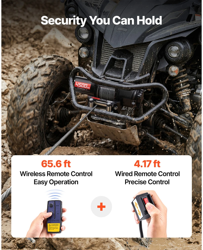 VEVOR 2041 kg elektrinė gervė ATV/UTV