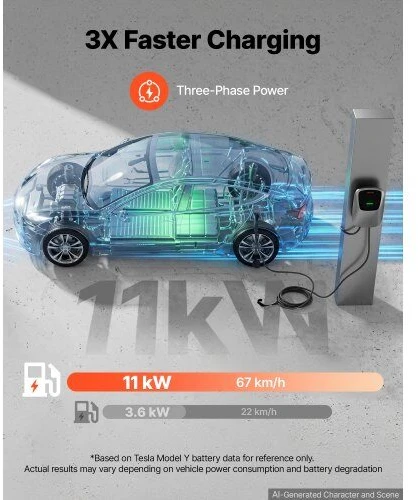 VEVOR Elektromobilio įkrovimo stotelė 11 kW