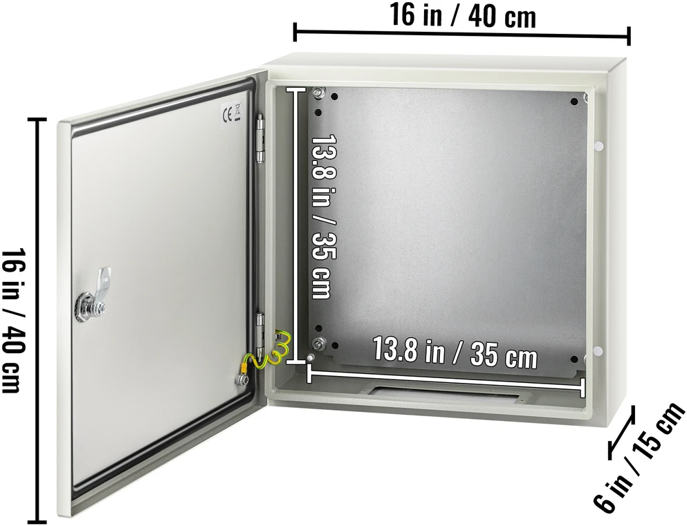 VEVOR nema plieno elektros dėžė 40 x 40 x 15 cm