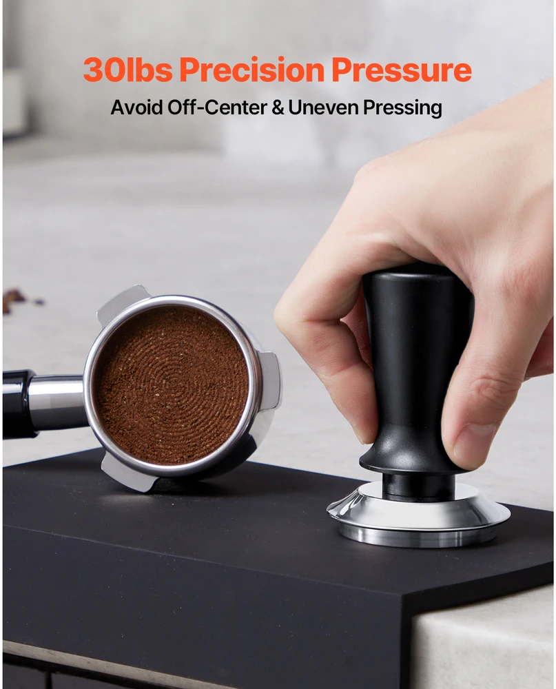 VEVOR 53 mm espresso kavamalės grūstuvas su spyruokle