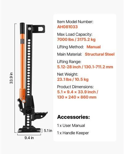 VEVOR 86 cm ūkininkų kėliklis traktoriams