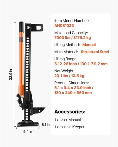 VEVOR 86 cm ūkininkų kėliklis traktoriams