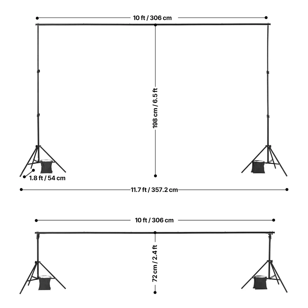 VEVOR Foninė stovo komplektas 2 x 3 m renginiams