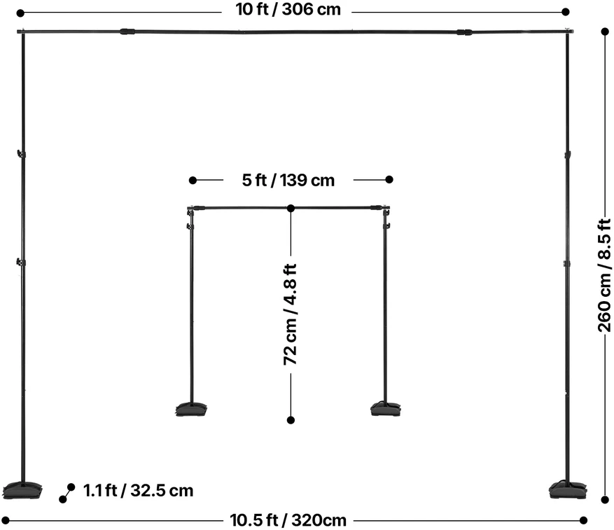 VEVOR Fonas stovui 2,6 x 3 m studijai