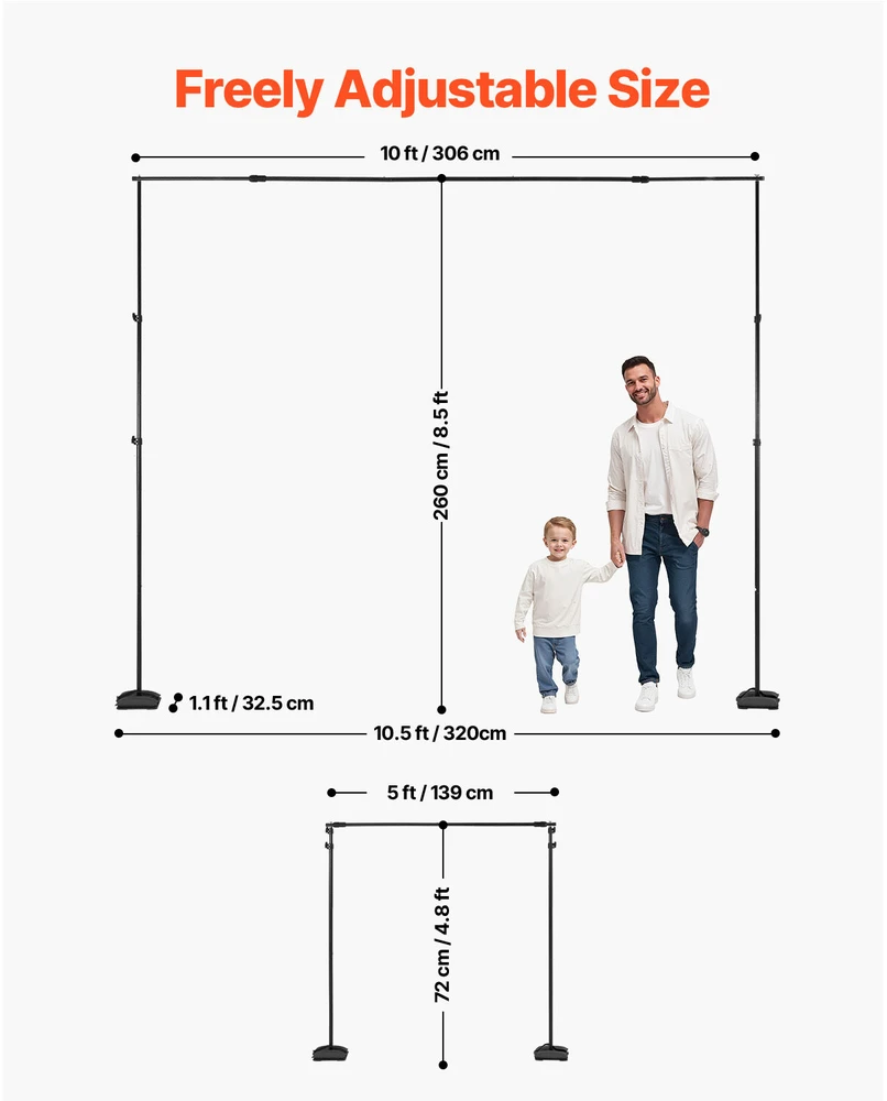 VEVOR Fonas stovui 2,6 x 3 m studijai