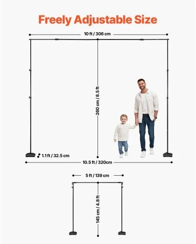VEVOR Fonas stovui 2,6 x 3 m studijai
