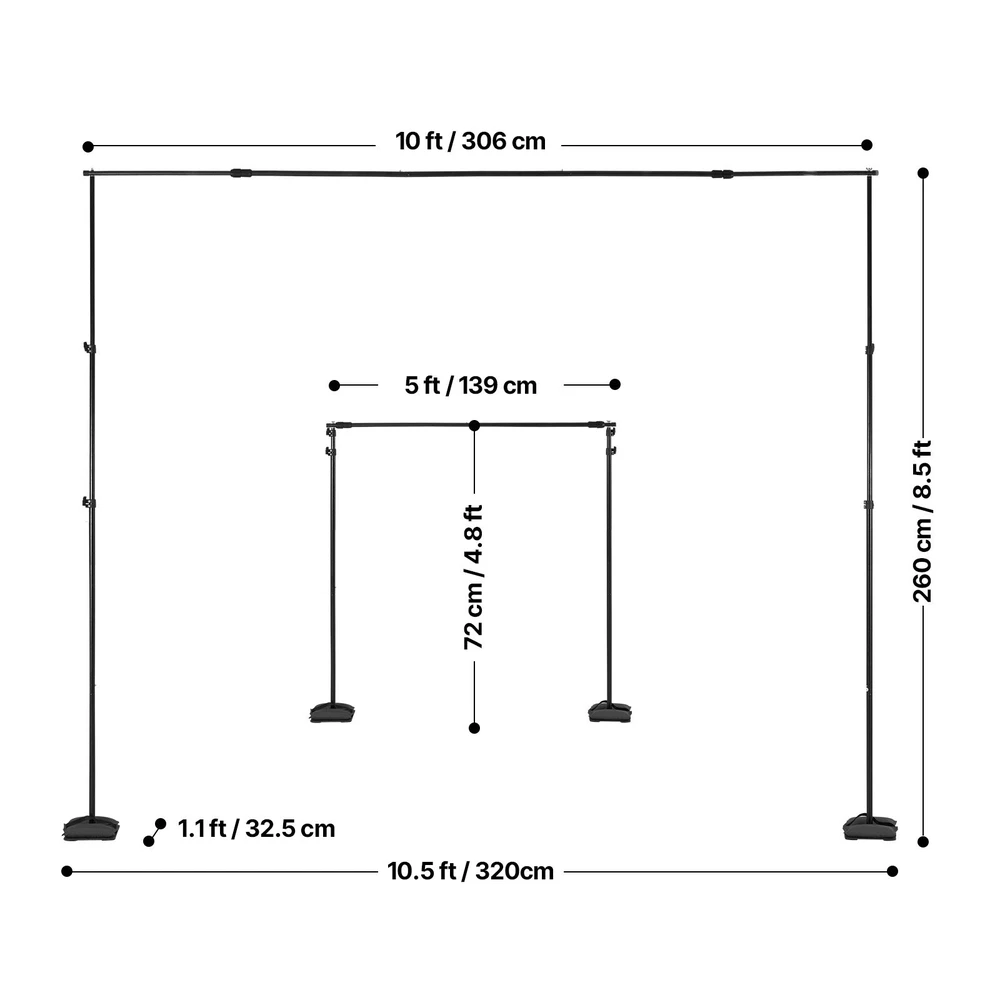 VEVOR Fonas stovui 2,6 x 3 m studijai