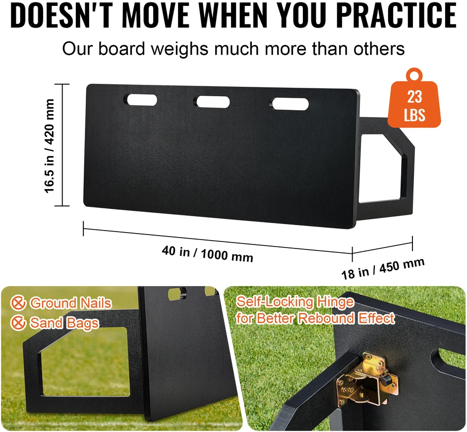VEVOR Futbolo atmušimo sienelė 100x40 cm su dviem kampais