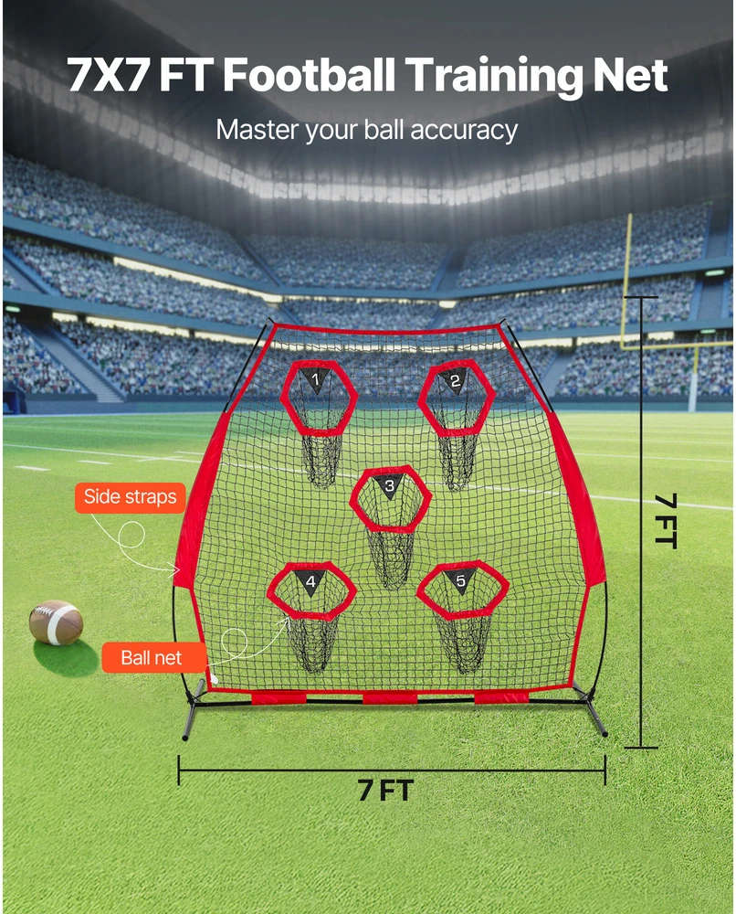 VEVOR Futbolo treniruočių tinklas 2133.6 x 2133.6mm