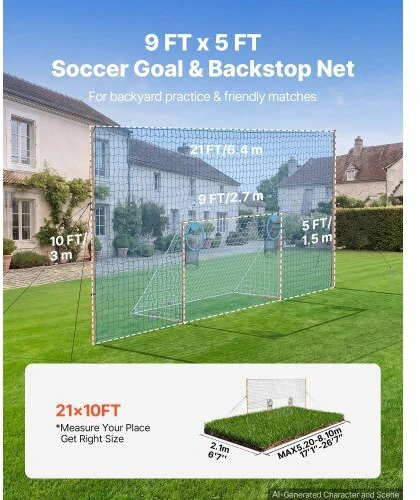 Futbolo vartai VEVOR DKS-2110, 2,72 x 1,51 m