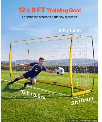 Futbolo vartai VEVOR DKS-86536Y, 3,6 x 1,8 m