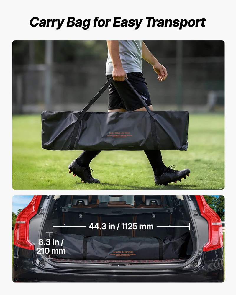 VEVOR 12x6 pėdų nešiojamas futbolo vartas vaikams