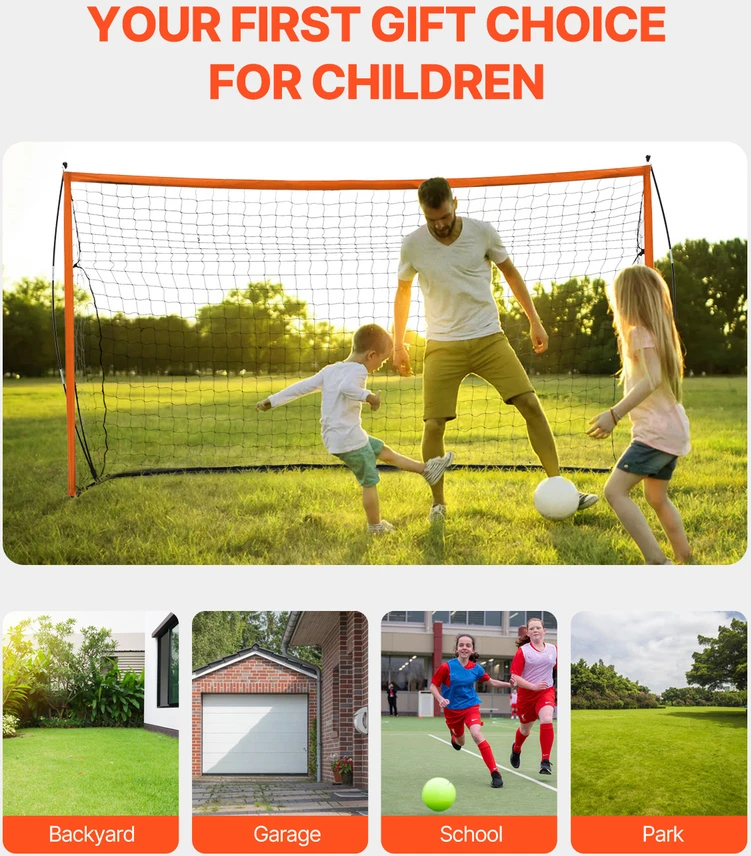 VEVOR 12x6 pėdų nešiojamas futbolo vartų tinklas vaikams