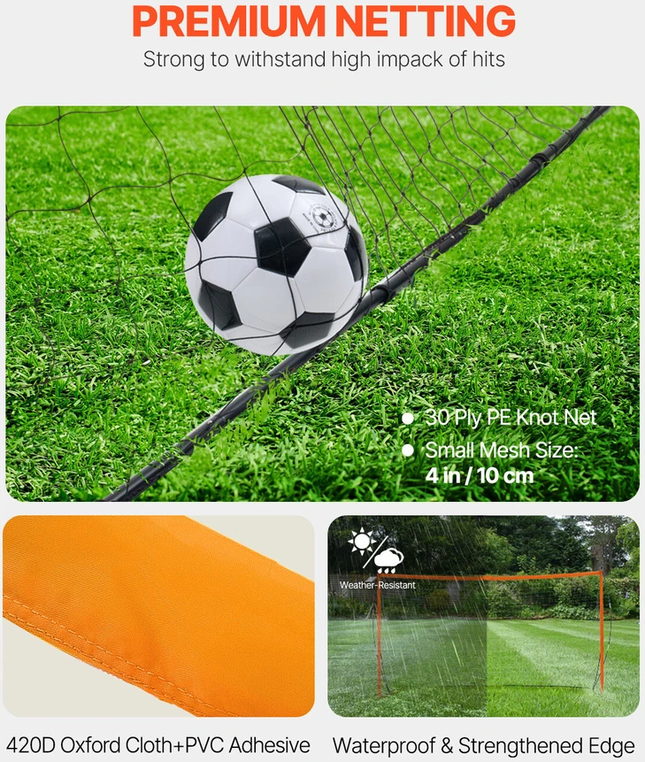 VEVOR 12x6 pėdų nešiojamas futbolo vartų tinklas vaikams