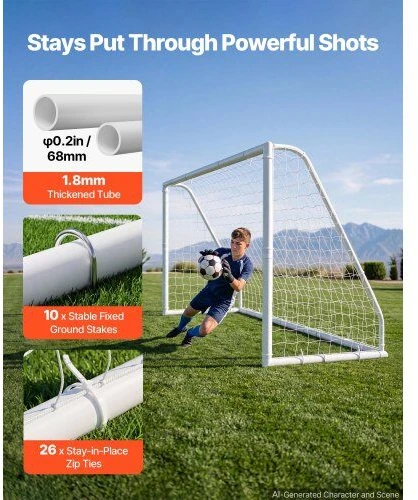 VEVOR Futbolo vartai 3,65 x 1,82 m PVC