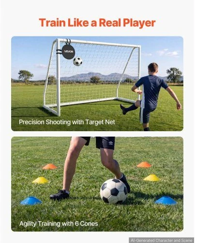 Futbolo vartai VEVOR XY-S300C, 3 x 2 m