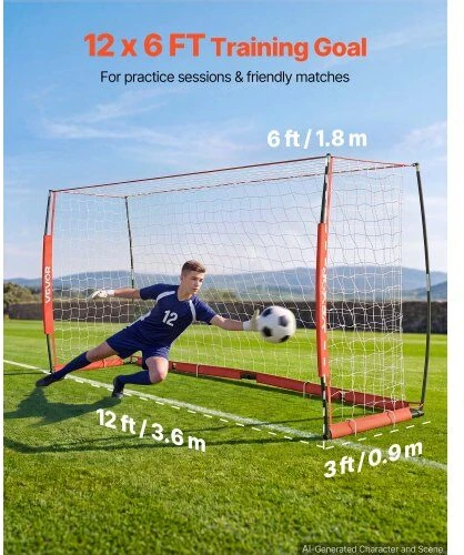 Futbolo vartai VEVOR DKS-86536R, 3,6 x 1,8 m