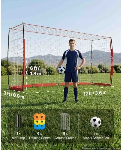 Futbolo vartai VEVOR DKS-86536R, 3,6 x 1,8 m