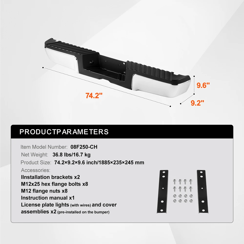 VEVOR Galinis laiptelis su bamperiu Ford F250/F350
