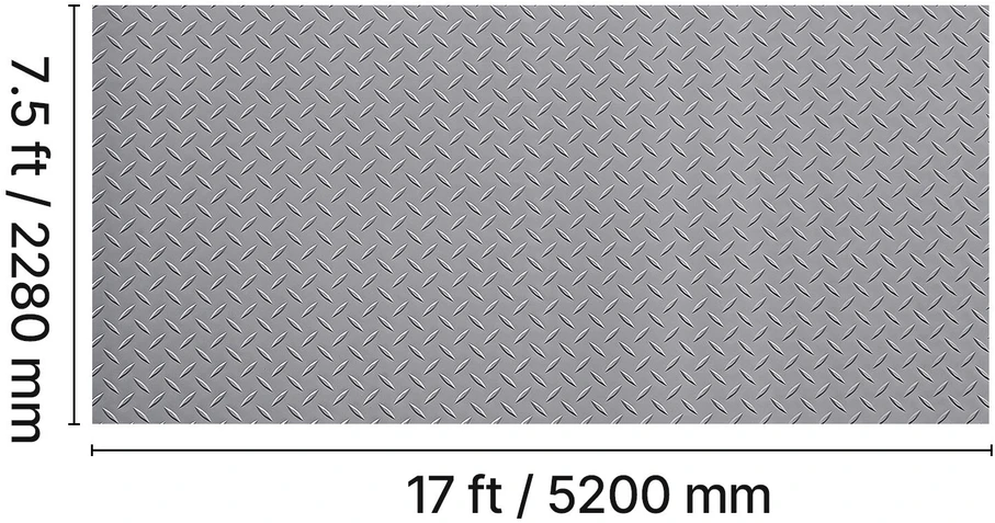 VEVOR garažo grindų danga, 2,28 x 5,2 m, sidabrinė
