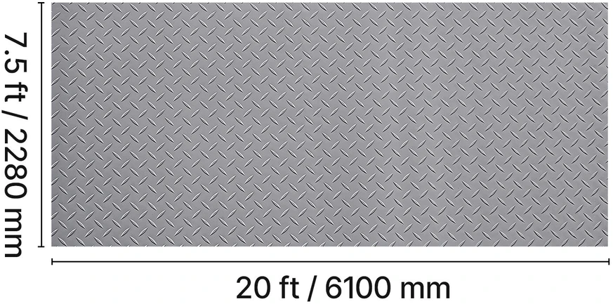 VEVOR Garažo grindų kilimėlis 2,28 x 6,1 m, pilka