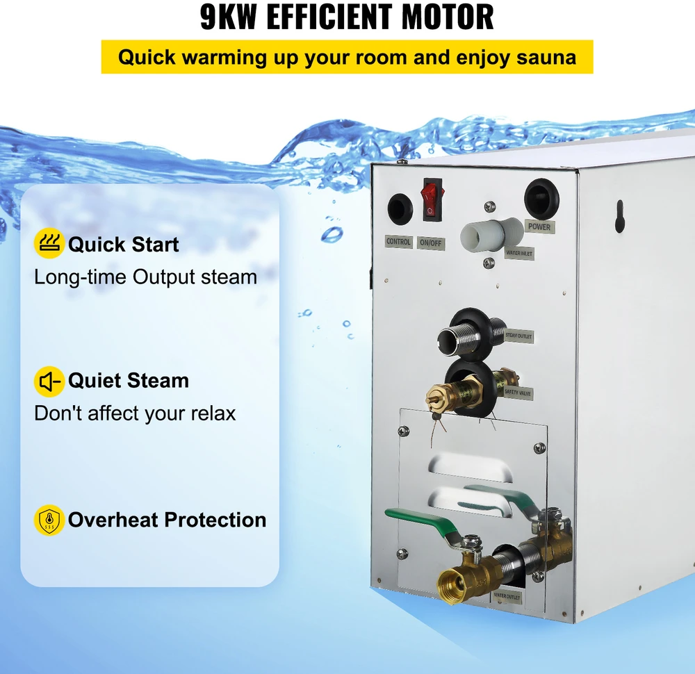 VEVOR 9 kW garo generatorius spa ir saunai