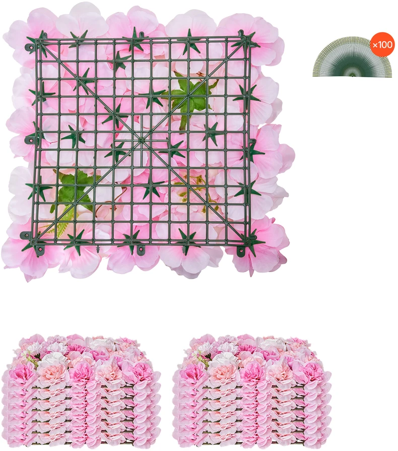 VEVOR 3D gėlių sienos panelės 38x38 cm, 12 vnt.