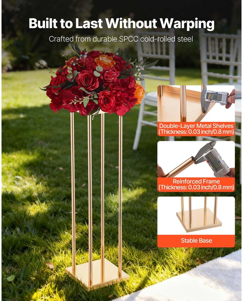 VEVOR Vestuvių gėlių stovai, 10 vnt, 80 cm