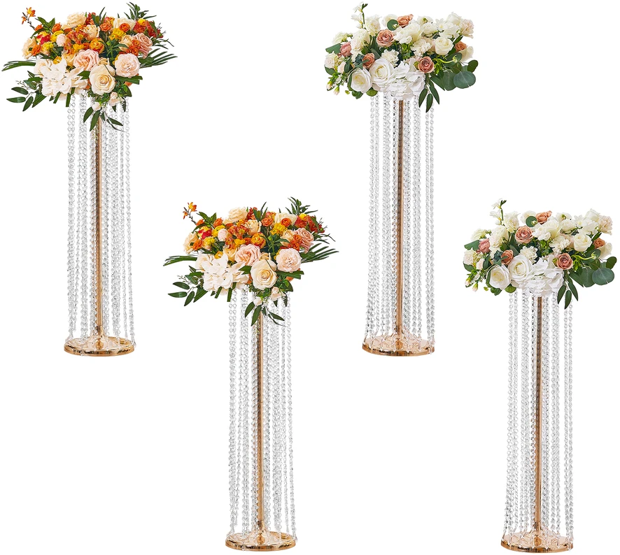 VEVOR 4 vnt. 90 cm aukščio krištolinis vestuvių stovas