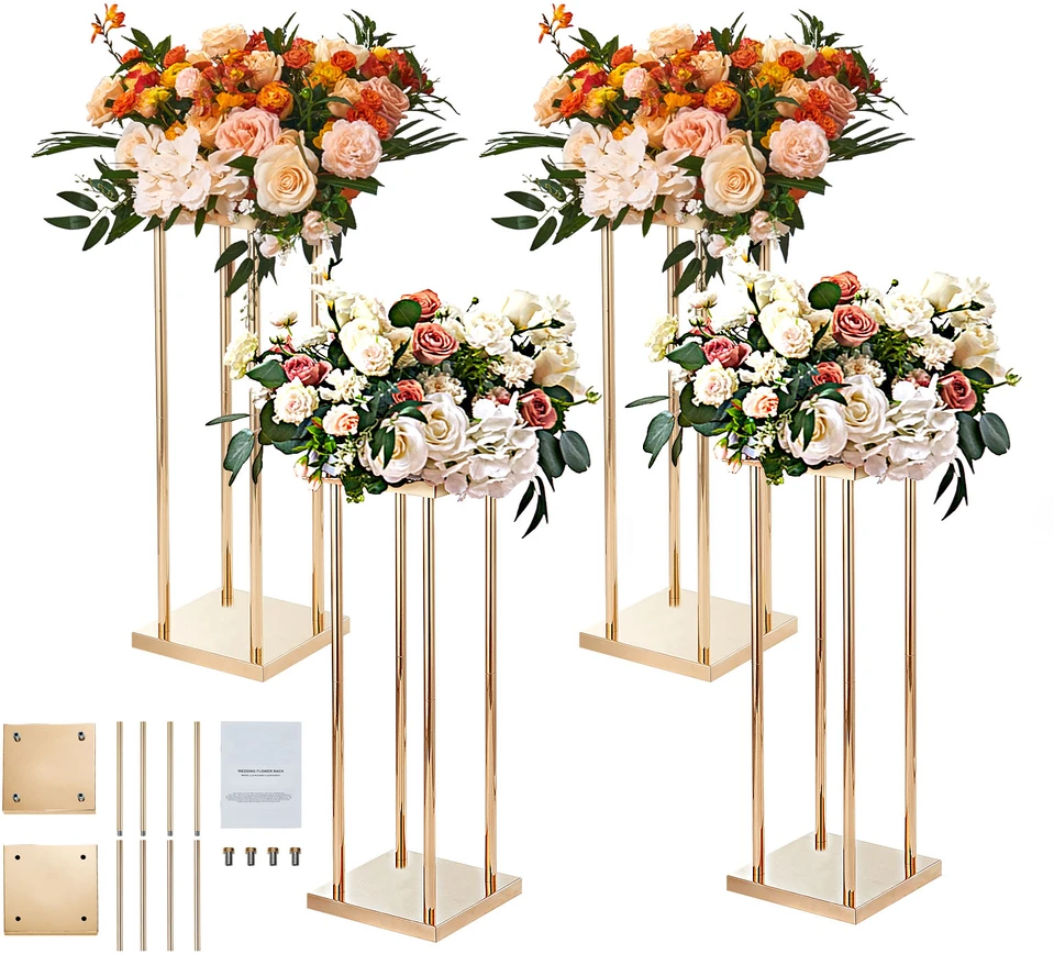 VEVOR Auksinis vestuvių gėlių stovas, 80 cm aukščio
