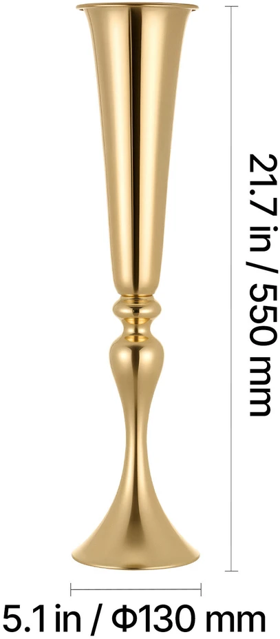 VEVOR 12 vnt vestuvinės gėlių vazos, auksinės
