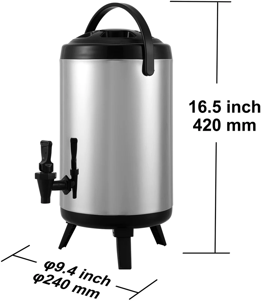 VEVOR Nerūdijančio plieno izoliacinis gėrimų dozatorius, 7.6 L