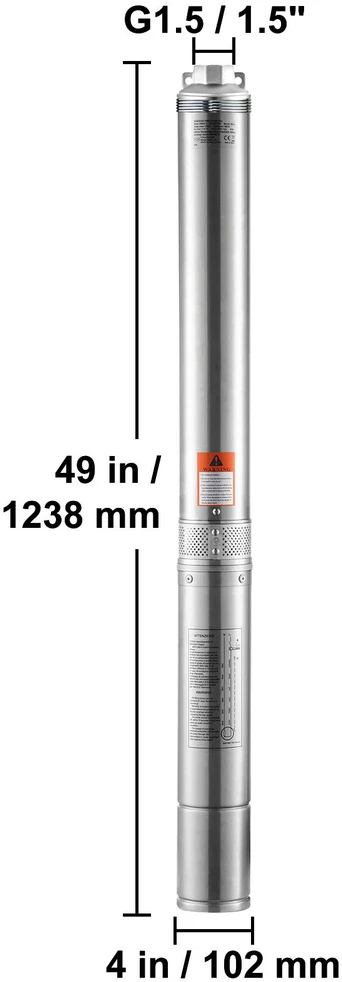 VEVOR Giluminis panardinamasis siurblys 1500W 108m