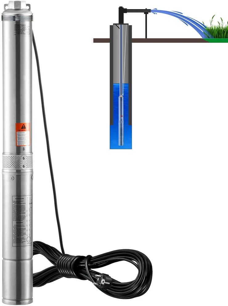 VEVOR giluminis panardinamas vandens siurblys 750W 230V