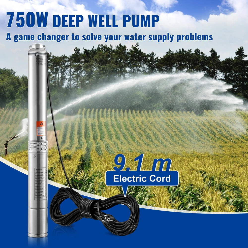 VEVOR giluminis panardinamas vandens siurblys 750W 230V
