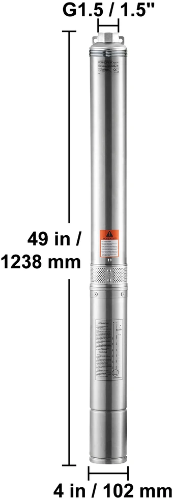 VEVOR Giluminis panardinamasis siurblys 1500W 108m