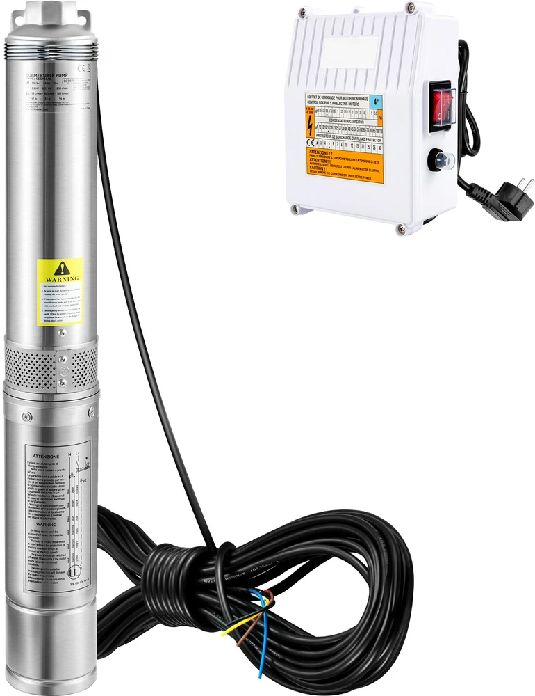 VEVOR Giluminis vandens siurblys, 370W 230V, nerūdijantis plienas