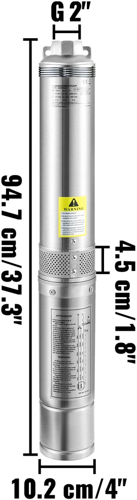 VEVOR Giluminis panardinamasis siurblys, 1100W, 230V, 190L/min 57m