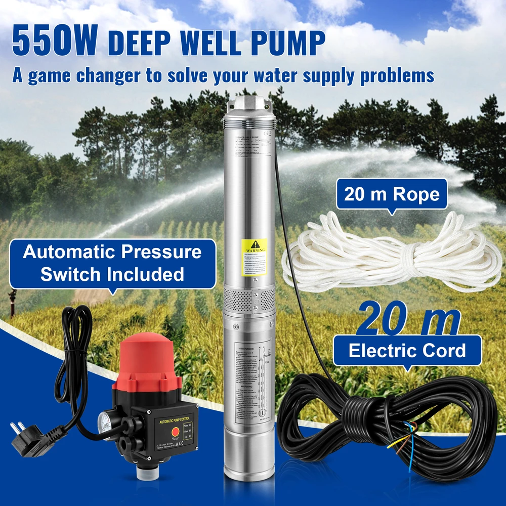 VEVOR Giluminis vandens siurblys 550W 230V