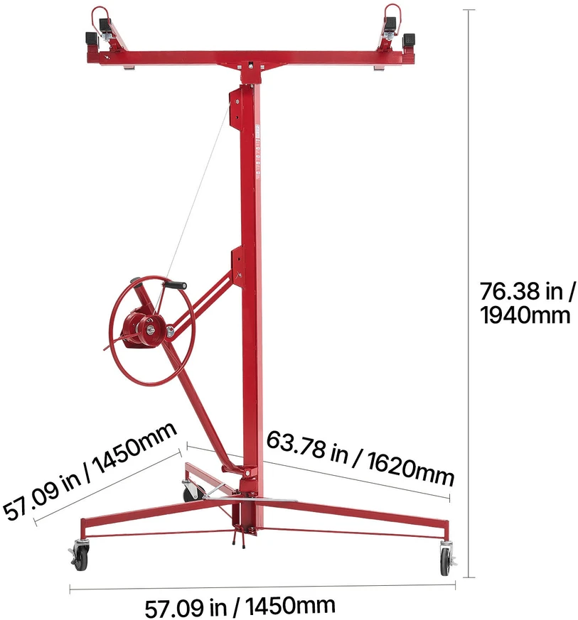 VEVOR 4877 mm gipskartonio keltuvas su teleskopine rankena