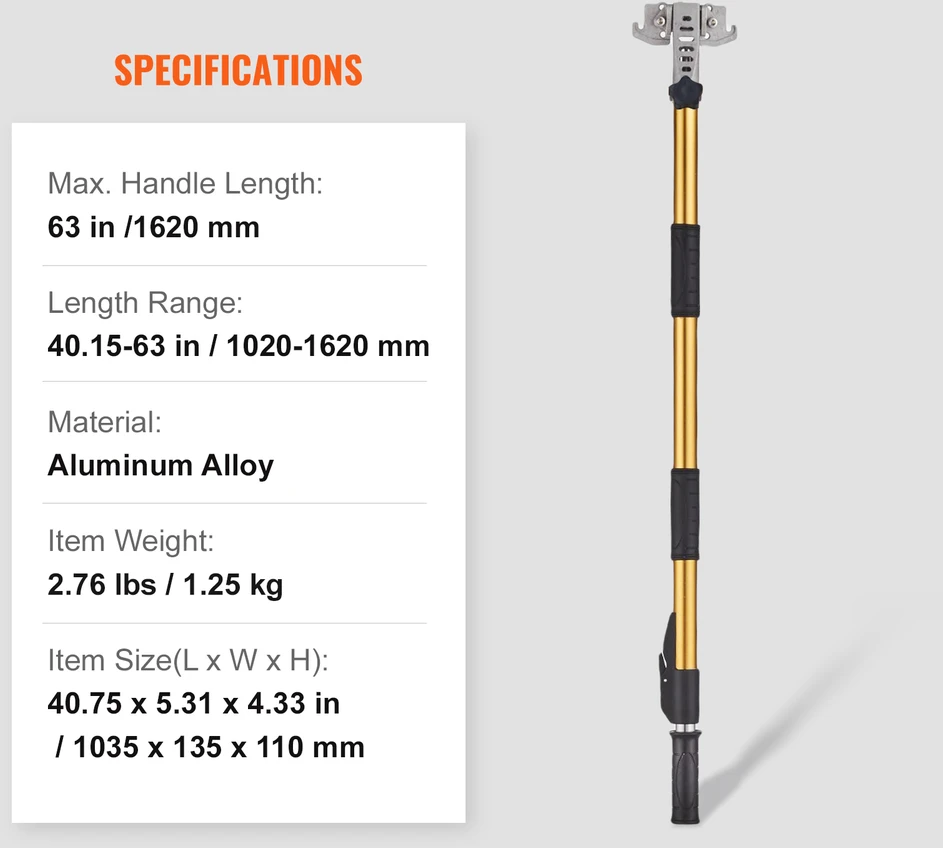 VEVOR Gipso kartono dėžutės laikiklis, 102-162 cm