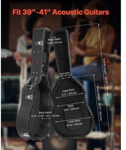 VEVOR Akustinės gitaros dėklas su spyna
