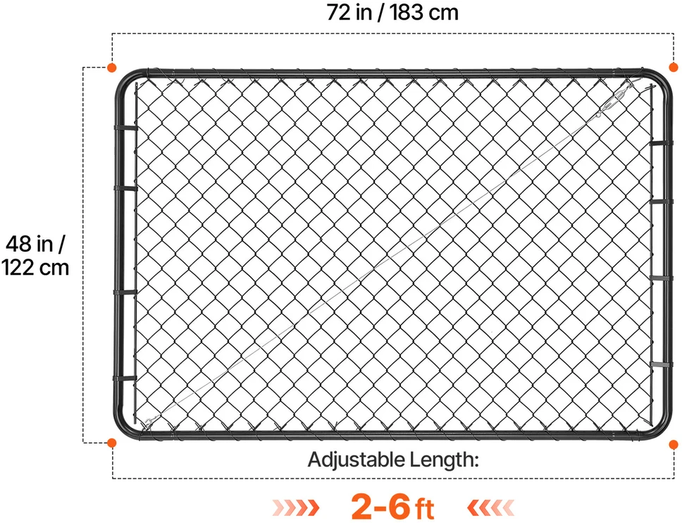 VEVOR Grandinėlių tvoros varteliai 2.2-6 m x 1.8 m, be stulpų