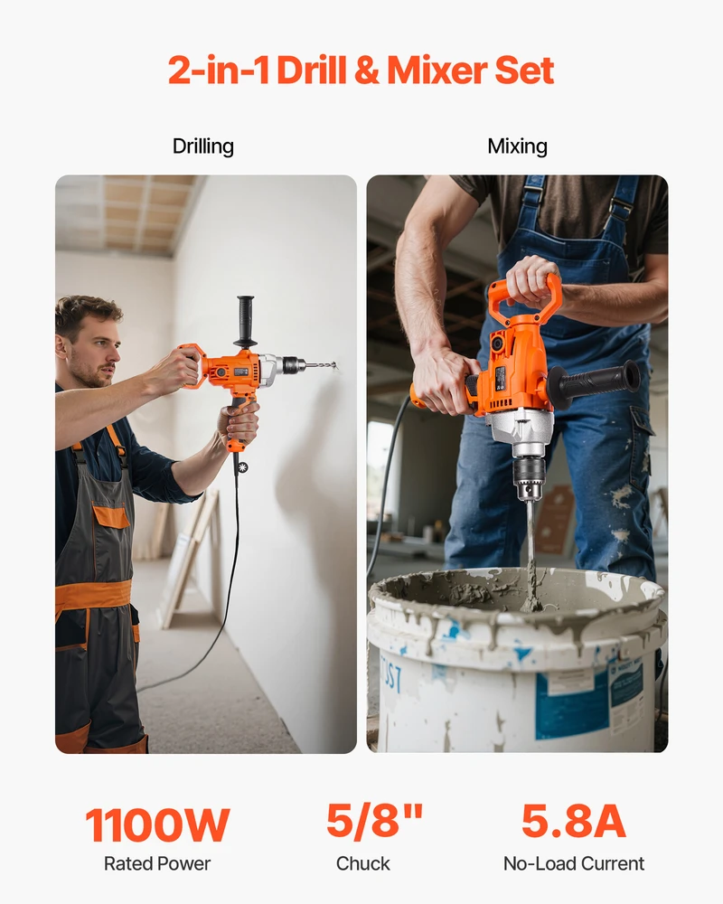 VEVOR Elektrinis gręžtuvas maišytuvas 15,89 mm